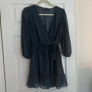 Blue polka dot Zara dress